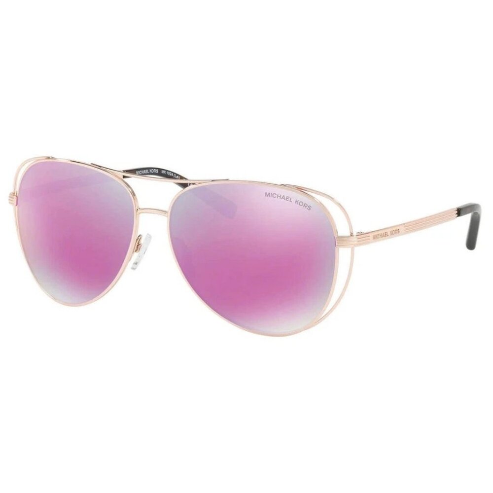 Michael Kors Women Rose Gold Aviator Sunglasses MK1024-11944X 58-13-135 MSRP105